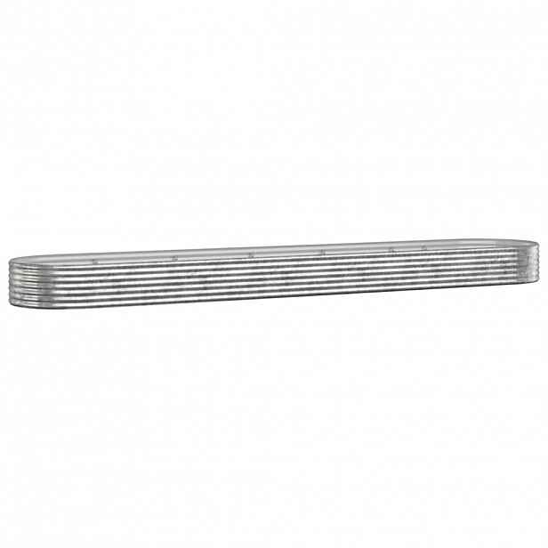 vidaXL Vyvýšený záhon pozinkovaná ocel 507x100x36 cm stříbrný