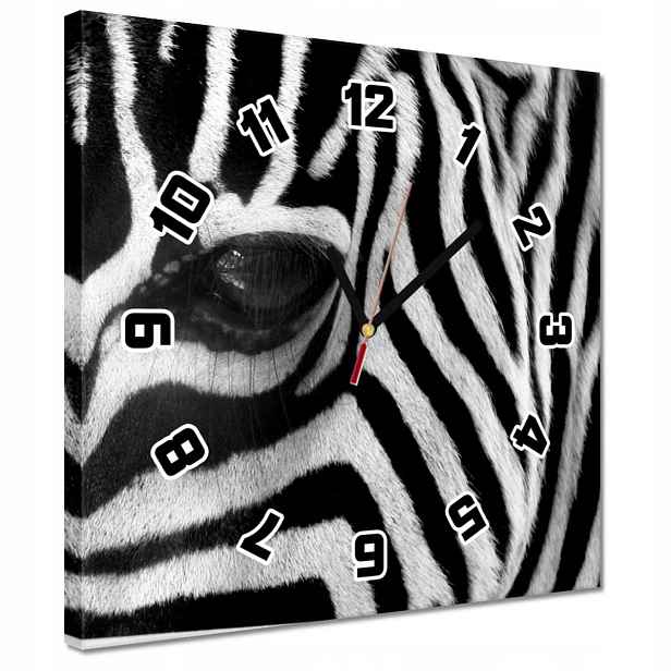 30x30 hodiny černé a bílé Zebra pruhy