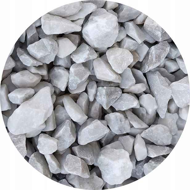 Bílý kámen do zahrady ledově bílo-šedý kámen Ice Bianco Carrara 0,5 kg
