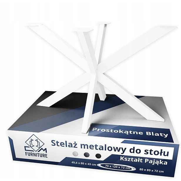 Kovová Noha Stojan Na Stůl Psací Stůl Pavouk Loft Bílá Základna 72x70