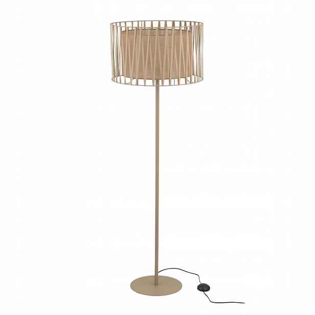 Podlahová Harmony Béžová Metal Juta Elegantní pro obývací pokoj E27 Tk Lighting
