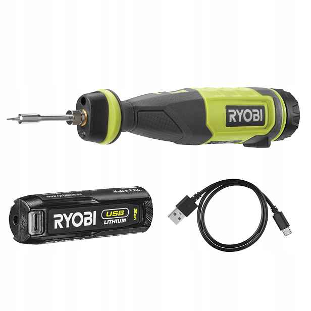 Ryobi 4V Usb lithium páječka s akumulátorem 2.0 Ah a nabíjecím kabelem