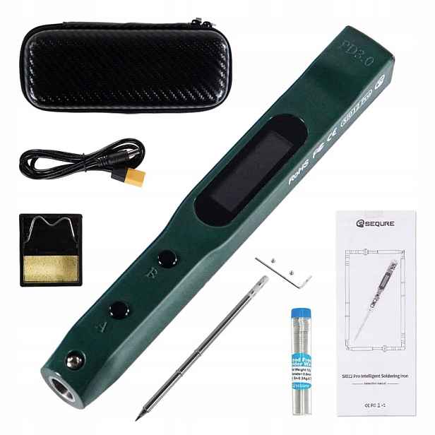 Sequre SI012 Pro páječka s hrotem T12-B2 zelená Set