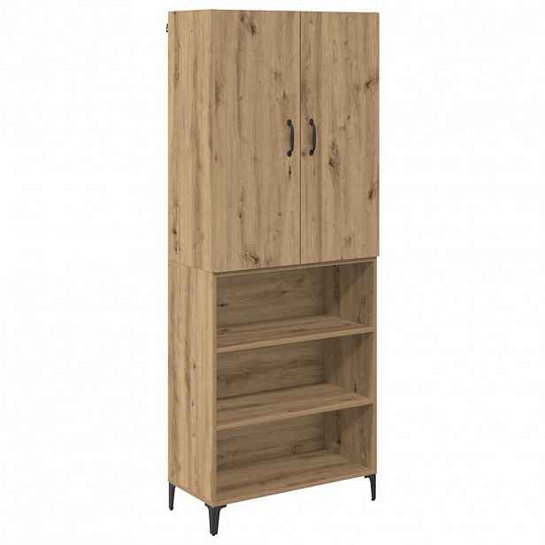vidaXL Vysoký bufet Artisanový dub 69,5 x 34 x 180 cm Kompozitní dřevo