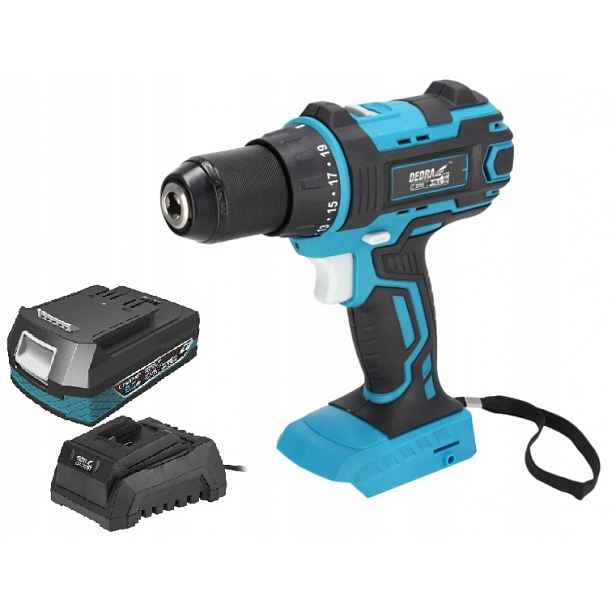 Dedra Aku Vrtačka akumulátor 2AH 18V Sas+all DED7041 50Nm Set