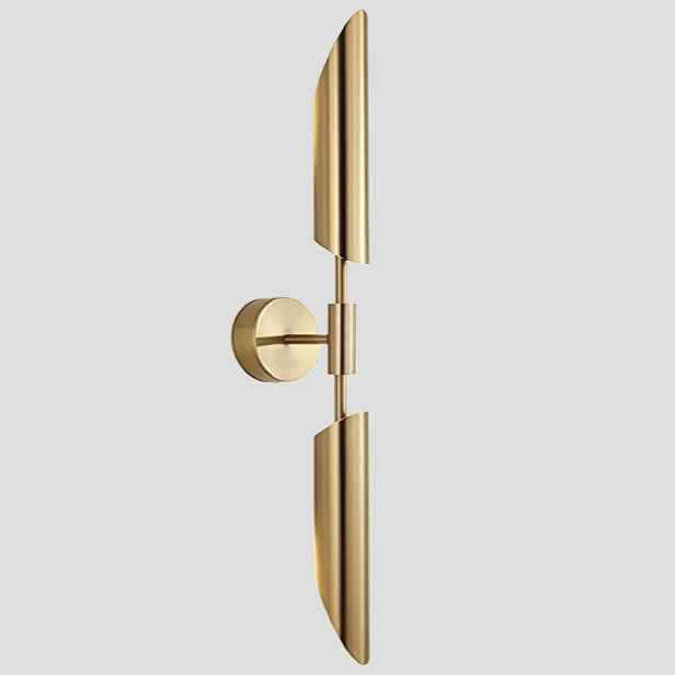 Moderní nástěnné svítidlo ve zlaté barvě, minimalistická mosazná nástěnná lampa se 2 žárovkami