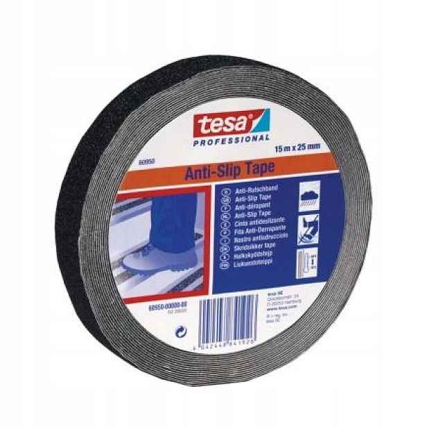 Páska Tesa protiskluzová černá 25 mm 15 m, 6 rolí