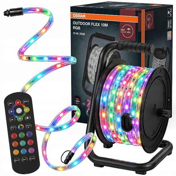 Venkovní Led pásek Vodotěsný pásek 70W Rgb IP65 10m Dálkový Ovladač Osram