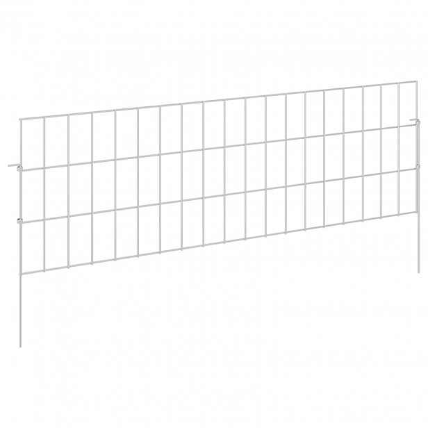 vidaXL Zahradní plot se sloupky 12 ks 95 x 30 cm Pozinkovaná ocel