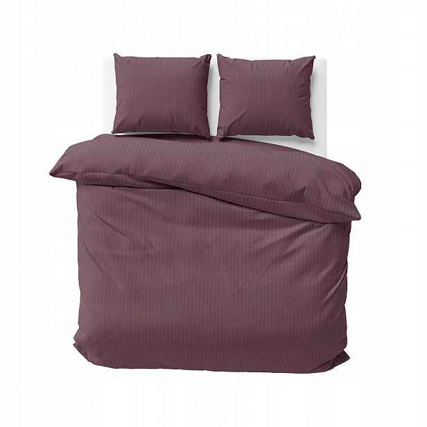 Povlečení damaškové 220x200 růžová, tmavé, jednobarevné, proužky 1 cm, barva Pure