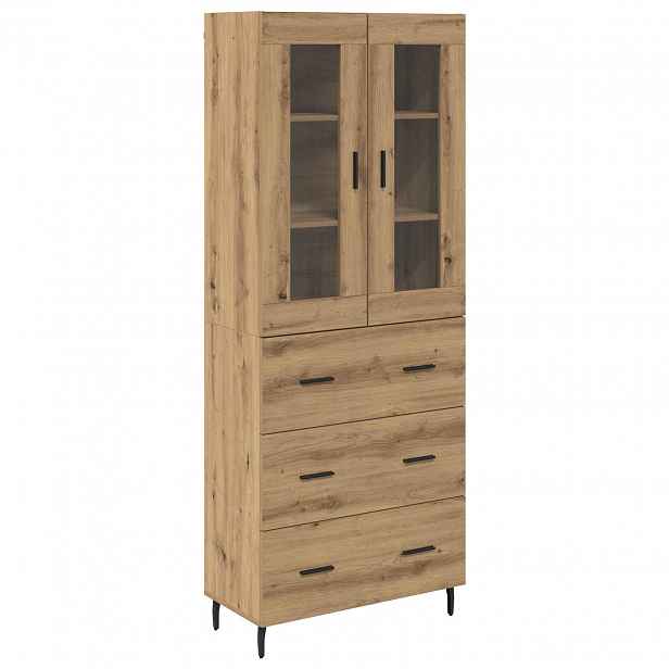 vidaXL Vysoký bufet 2 ks Artisanový dub 69,5 x 34 x 180 cm