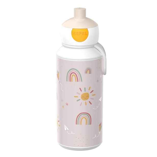 Béžová plastová dětská lahev 400 ml Sunshine & Rainbow – Mepal