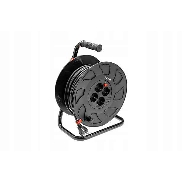Prodlužovací Kabel bubnový Gtv, 3×1,5mm2, max.15A, 4x schuko, 50 m, černý