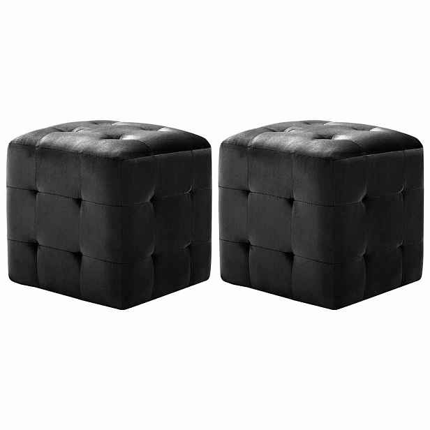 vidaXL Noční stolky 2 ks černé 30 x 30 x 30 cm sametová látka