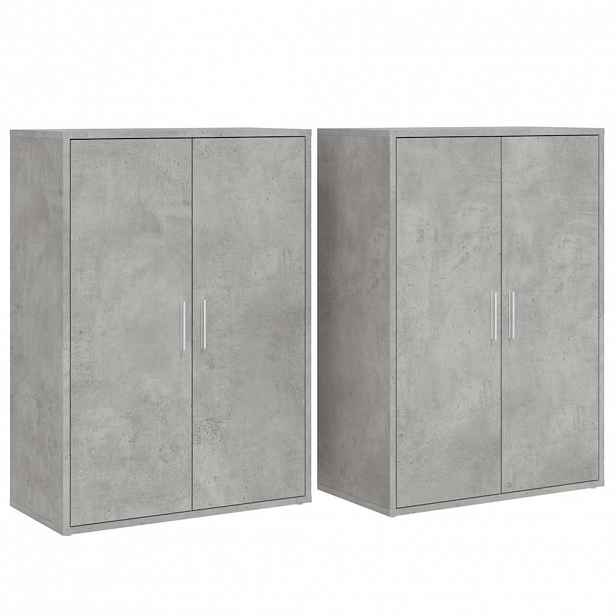 vidaXL Příborníky 2 ks betonově šedé 60 x 31 x 84 cm kompozitní dřevo