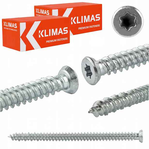 Zárubňové šrouby 7,5x182 mm 200 ks kuželové Torx Klimas Who