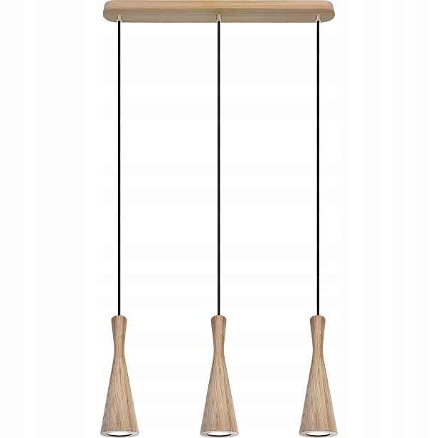 Dubová Závěsná Lampa, Trojitá Led Lampa Do Obývacího Pokoje