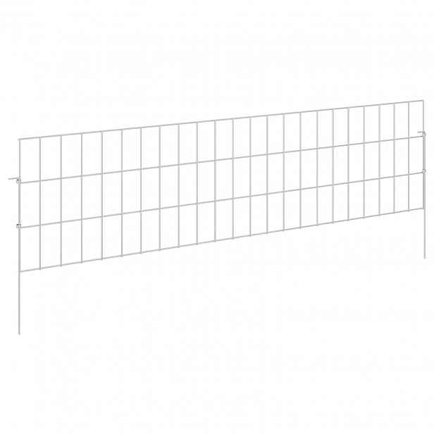 vidaXL Zahradní plot se sloupky 12 ks 115 x 30 cm Pozinkovaná ocel