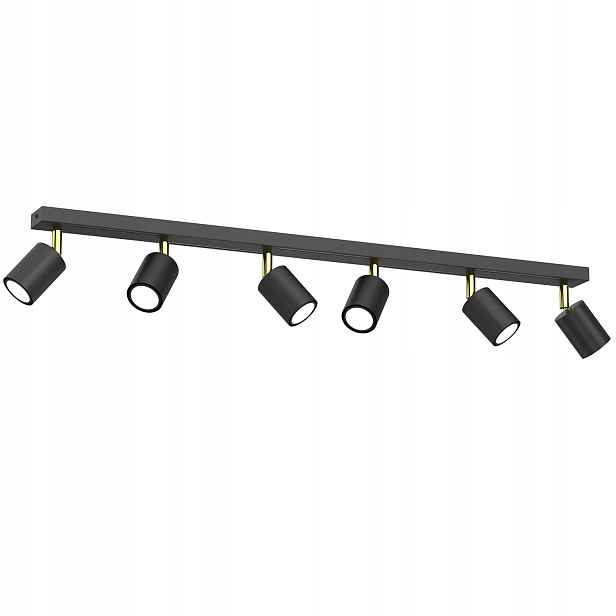 Stropní svítidlo tmavě šedá, zlaté reflektory do obývacího pokoje 6 bodů 80 cm Luminex