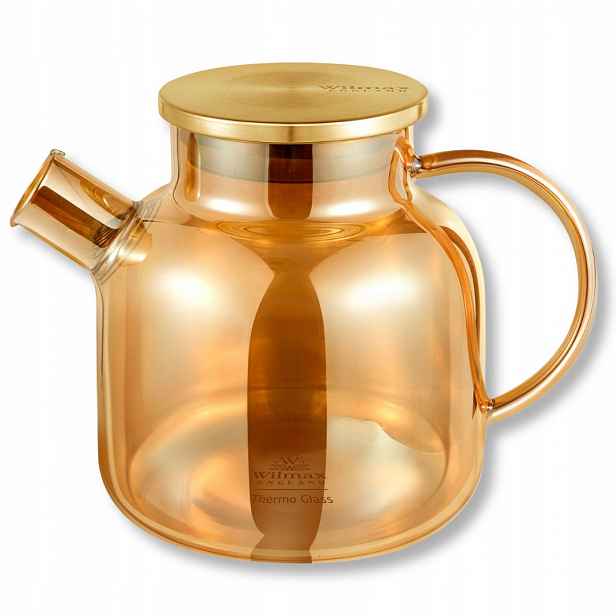 Skleněná konvice na čaj se sítkem, zlatá, 1,2 l Wilmax