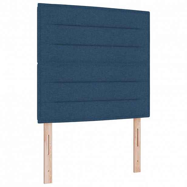 vidaXL Čelo postele Modrá textil