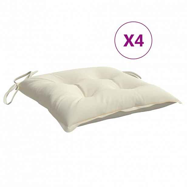 vidaXL Podušky na židli 4 ks krémově bílé 50 x 50 x 7 cm látka oxford