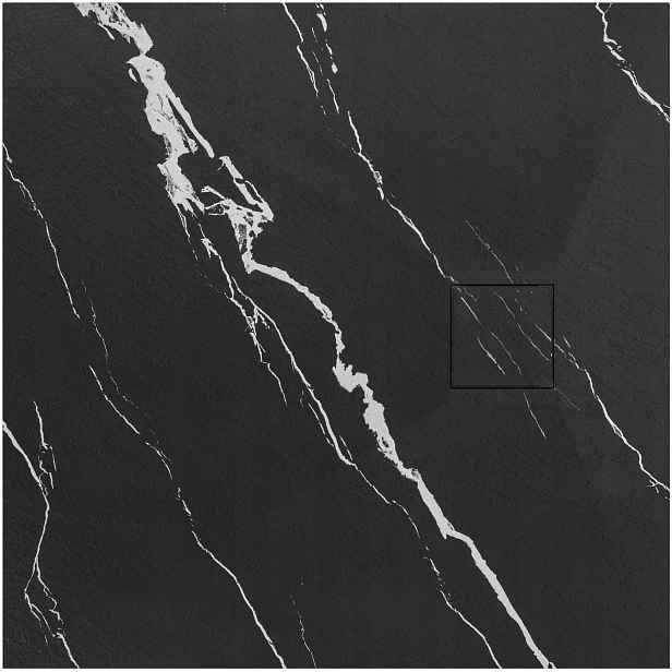 Sprchová vanička kamenná Magnum černá Carrara 90x90cm