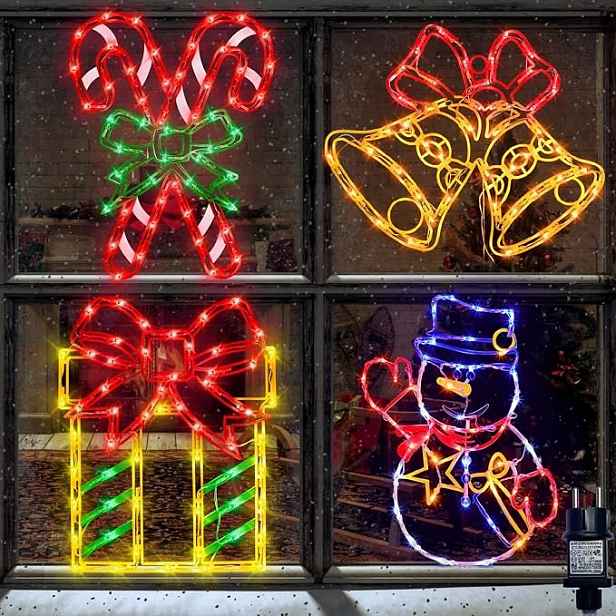 Vánoční okenní lampy 41 cm 4-pack barevné Led