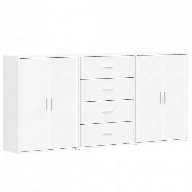 vidaXL Příborníky 3 ks bílé 60 x 31 x 84 cm kompozitní dřevo