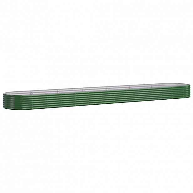 vidaXL Vyvýšený záhon pozinkovaná ocel 544x100x36 cm zelený