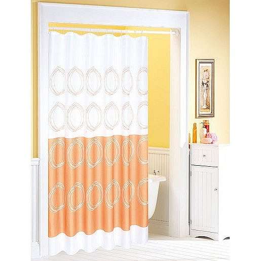 Závěs 180x180cm,100% polyester,B/oranž 16474