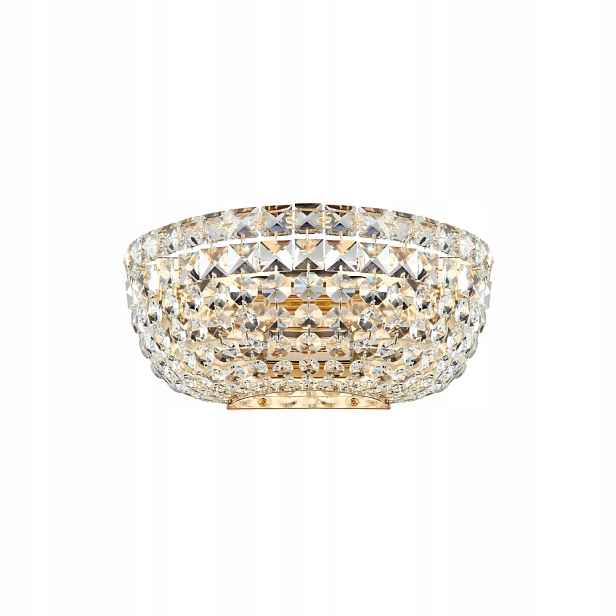 Nástěnná lampa zlatá s krystaly glamour, půlkruhová Maytoni