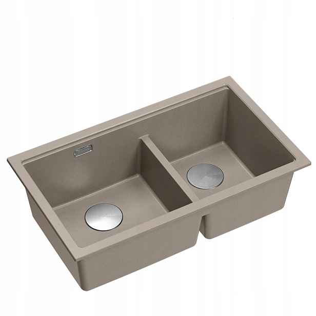 Quadron Logan 120 2-komorový zapuštěný dřez 76x45x23,5 Šedý Ocel