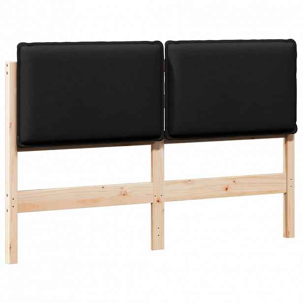 vidaXL Čalouněné čelo postele s čelo Přirozená a černá 140 cm
