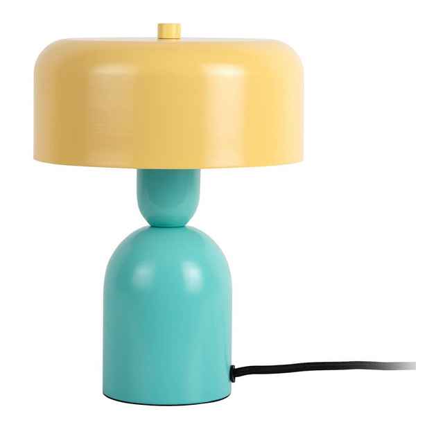 Žlutá/tyrkysová stolní lampa (výška 24 cm) Double Funky – Leitmotiv