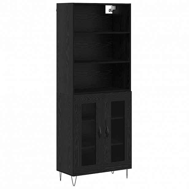 vidaXL Vysoký bufet 2 ks Černý dub 69,5 x 34 x 180 cm
