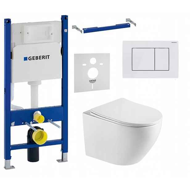 Podomítkový Wc set Geberit s podstavcem, Wc mísa Tornado tlačítko