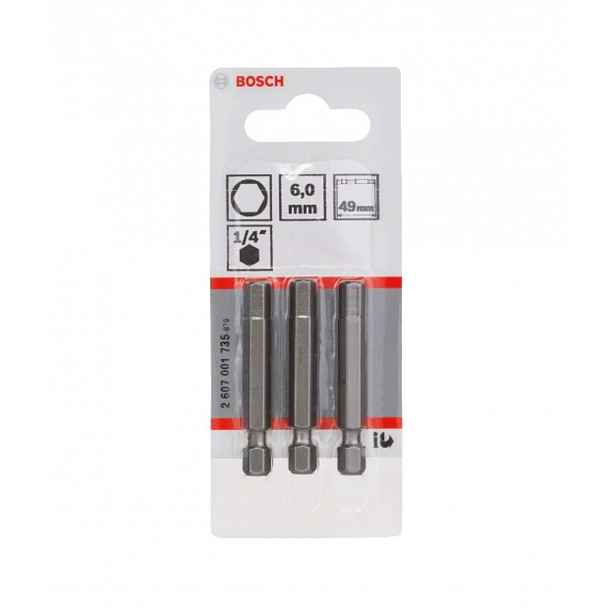 Bosch - Sada bitů HEX6, délka 49 mm, 3 ks 2607001735
