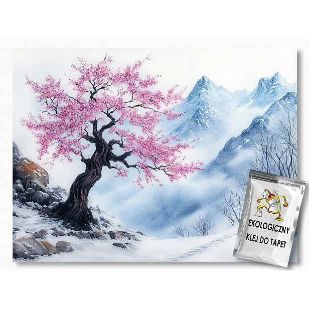 Fototapeta Flizelina Krajina Hory Vrcholy Dřevo Višeň Zima 254x184 130g