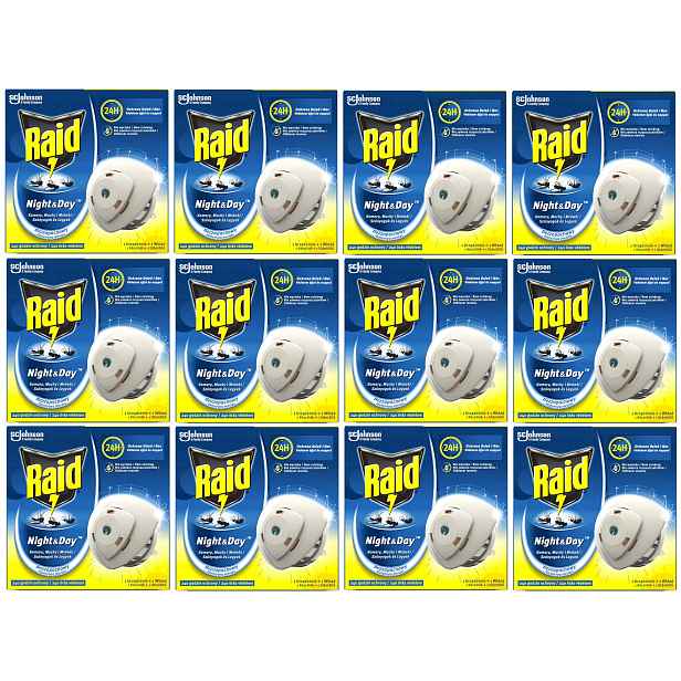 Raid proti komárům Night & Day (zařízení náplň) x12