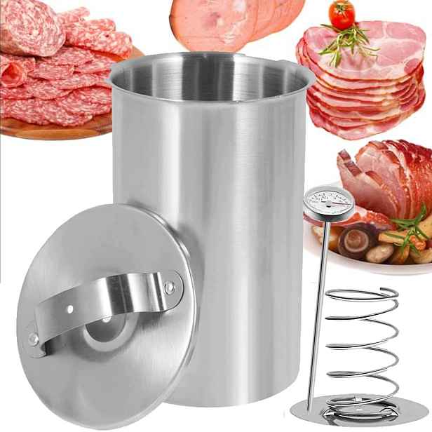 Šunkovar Z Nerezové Oceli 1,2 Kg S Teploměrem A 20X Sáčkem Na Dárek