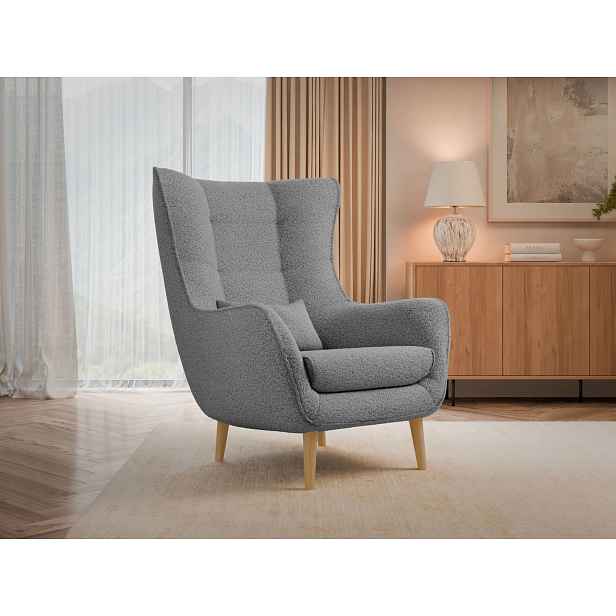 Designové křeslo ušák LEVI - antracitové
