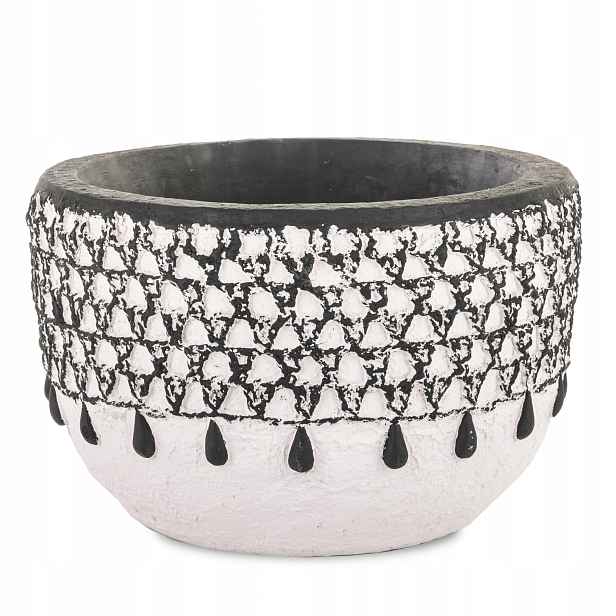 Obal Na Květináč květináč na květiny Boho Retro bílo-černý
