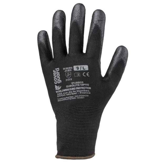 Rukavice Coverguard Eurolite černá vel. 08