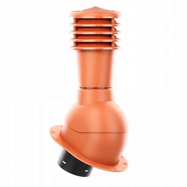 Větrací komín s podstavcem a těsněním Pi 125 mm, nezateplený, cihlový