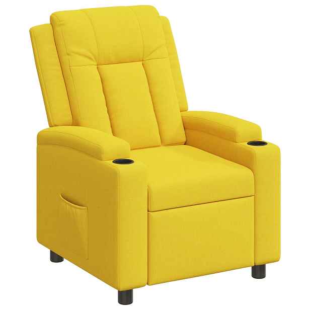vidaXL Polohovací křeslo Světlá žlutá 75 x 95 x 100 cm Textil