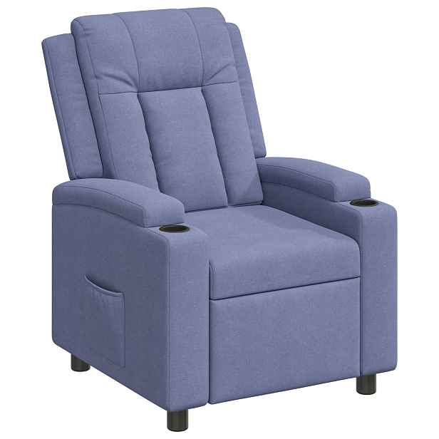 vidaXL Polohovací křeslo Modrá džínovina 75 x 95 x 100 cm Textil