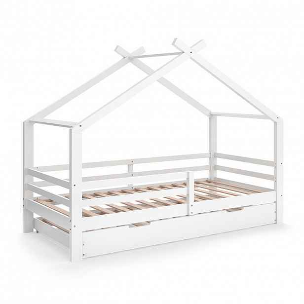 VitaliSpa DOMEČKOVÁ POSTEL Luni Bílá 200 x 90 cm s lůžkem pro hosty