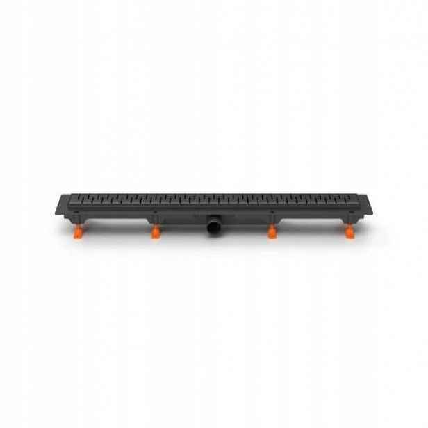 Žlab podlahový lineární 850 mm, D 40 mm, boční, medium mat, černý, Enpro