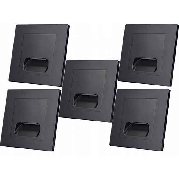 5x Led lampa na schody 230V Černá Schodišťová lampa Osvětlení schodů